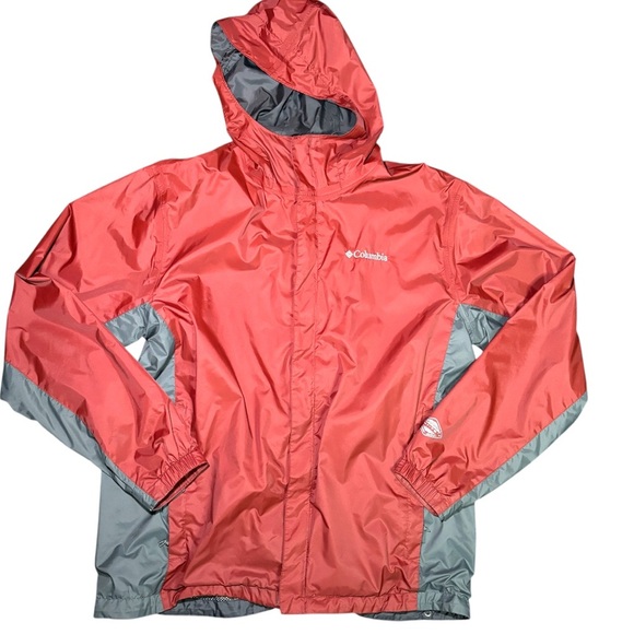 Columbia Omni-Tech Waterproof Jacket Red and Gray Size Large Style# 1751811 - Picture 1 of 10